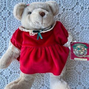 Adidas Red and White Teddy Bear